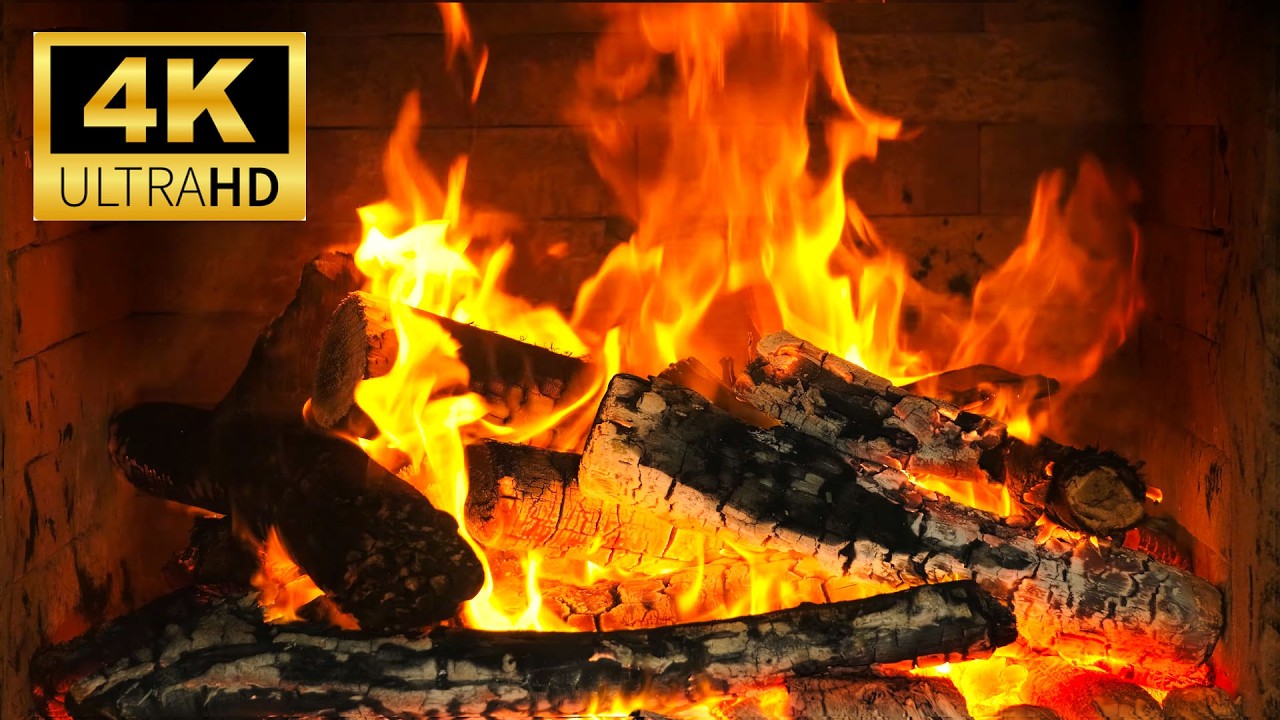 Warm Fireplace 4K – Perfect Background for Sleep