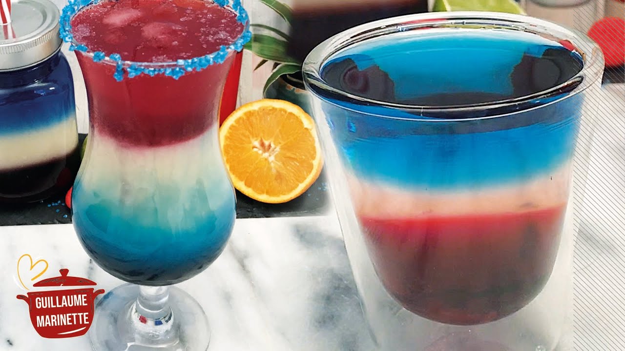 COMMENT FAIRE DES COCKTAILS BLEU BLANC ROUGE ? AVEC OU SANS ALCOOL !! APERO ADDICT
