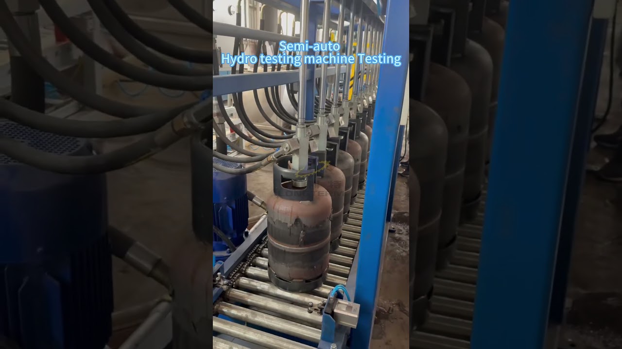 Semi auto Hydro testing machine Testing for LPG Cylinder #lpgcylindermanufacturingprocess