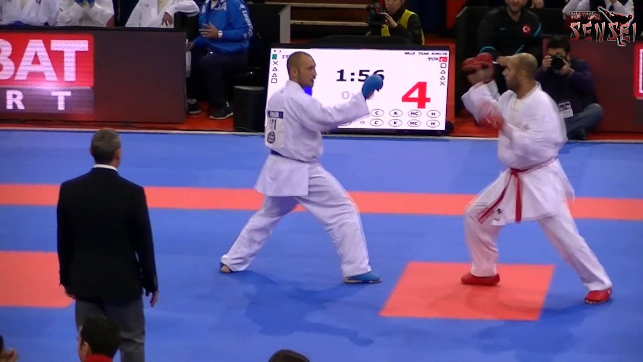 Turkey vs Italy - Gunduz vs Massa - 21st WKF World Karate Championships Paris Bercy 2012