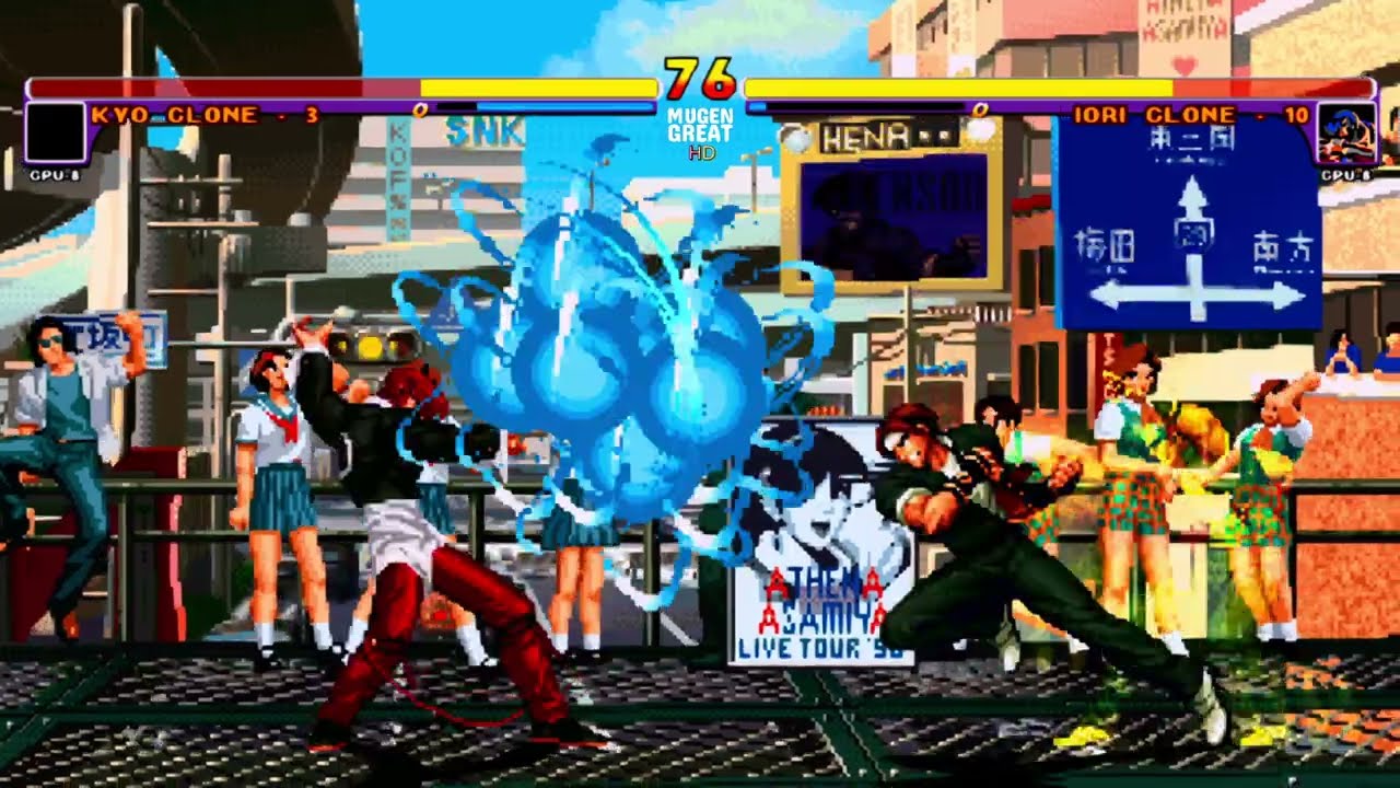 [KOF Mugen] HD Kyo Clone 3 Vs Iori Clone 10