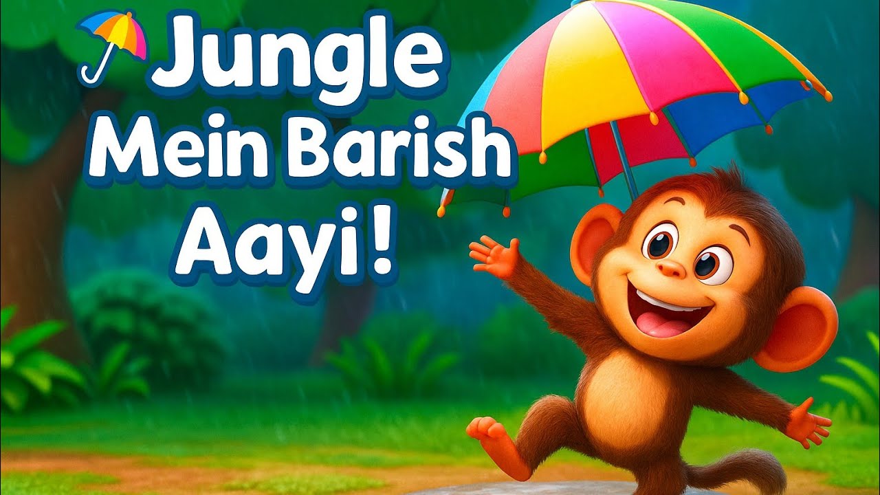 🌧 Jungle Mein Barish Aayi 🌧 | Rainy Dance Song for Kids | Hindi Kids Song