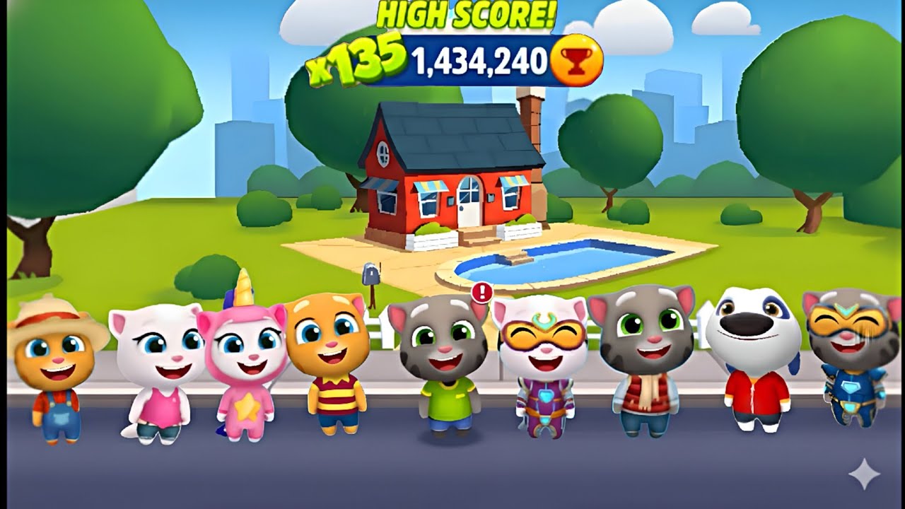 Talking Tom Gold Run - How to Unlock All Games for Spring 2017 - Full Screen