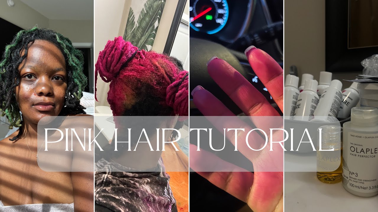 DYING MY HAIR PINK | 48hr hair transformation + Skunk Stripe + Pink Locs | Live w Tai