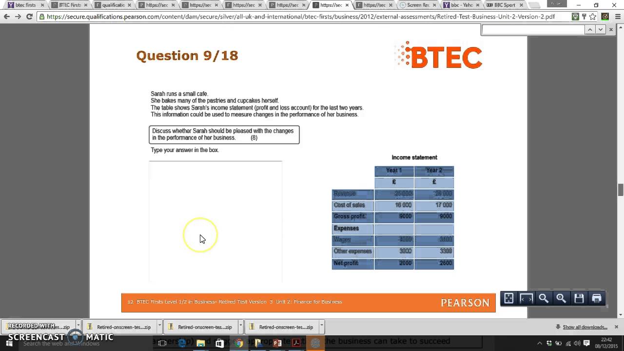 BTEC Business Level 2, 8 markers part 2