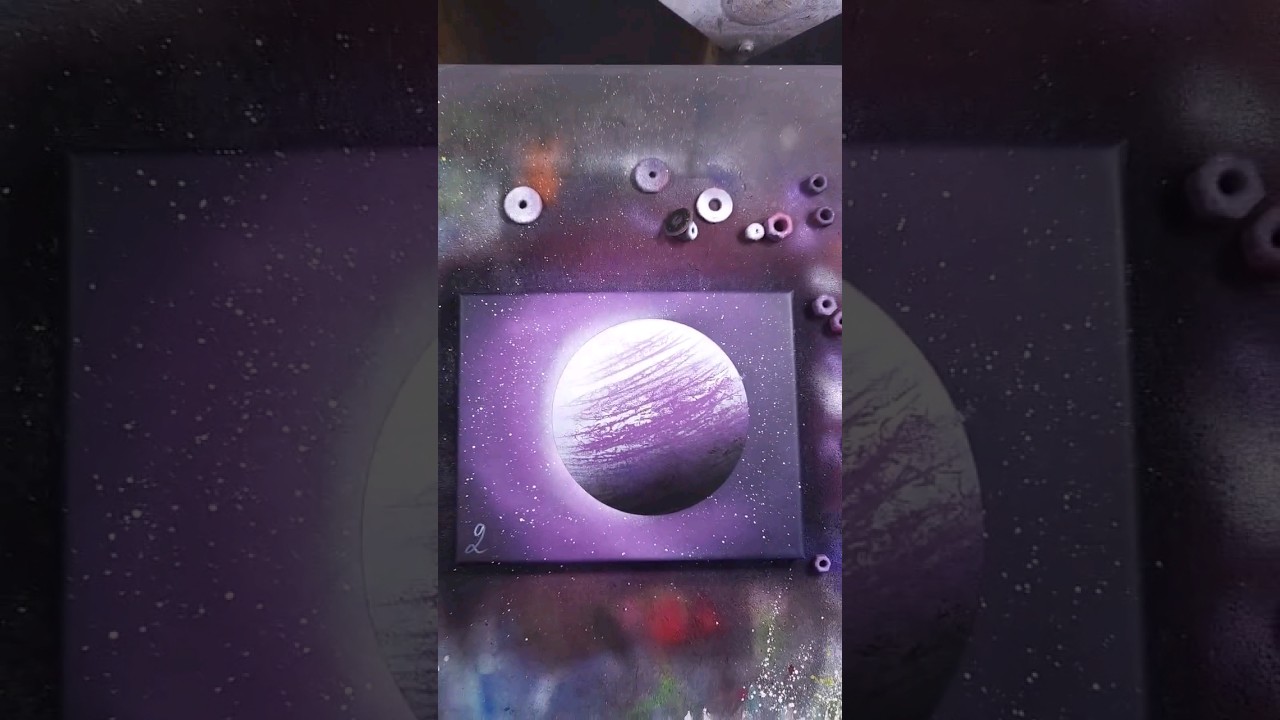 Purple Planet #spraypaint #art #spraypaintart #yt #shortvideo #galaxy #planet #simple #purple #short