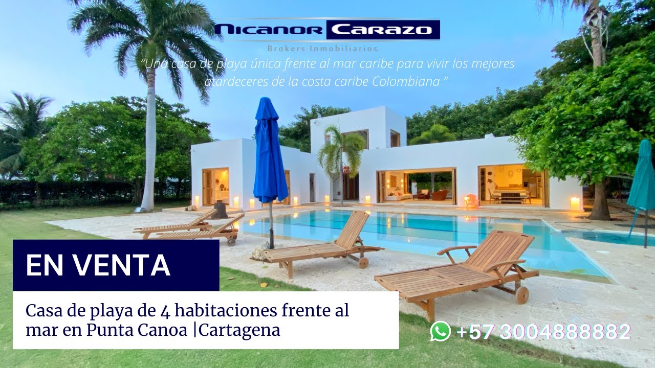 🚩 VENTA casa de playa de lujo frente a mar en Punta Canoa #Cartagena de indias | Colombia