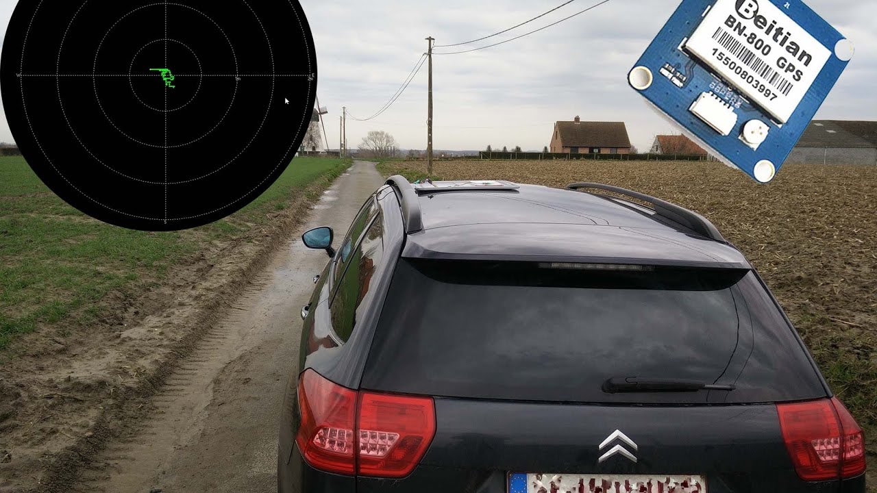 U-blox NEO-M8N accuracy test on top of car timelaps