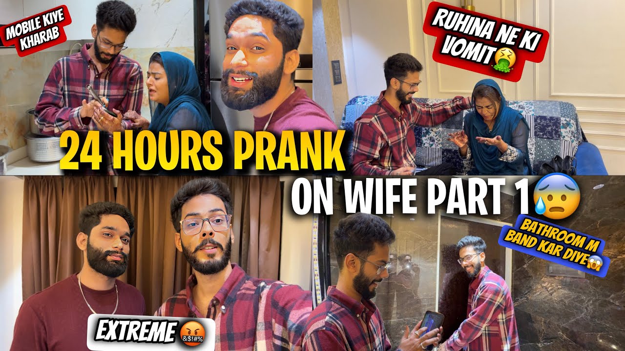 24 Hours Prank On Wife 😱Ruhina Ko Huwi Vomit🤢 Part 1 | AALTU FALTU