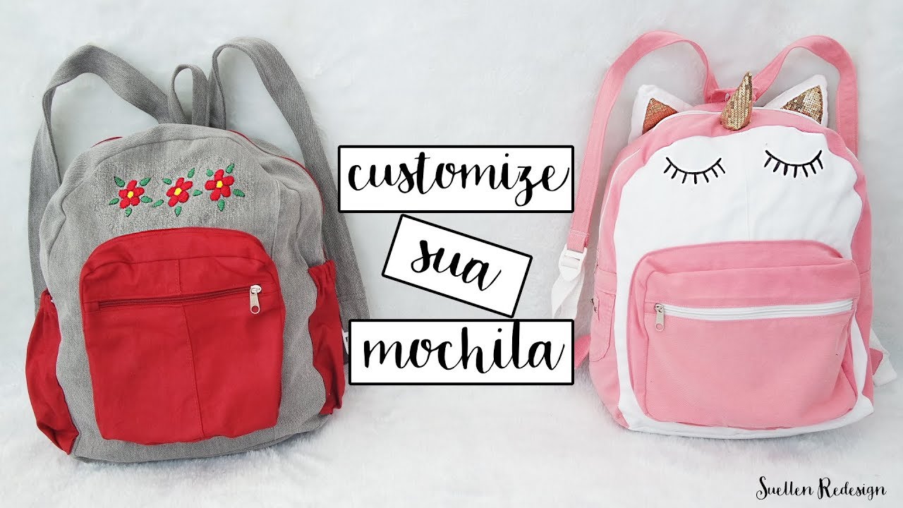 DUAS IDEIAS PARA CUSTOMIZAR MOCHILA - VOLTA AS AULAS | MOCHILA DE UNICÓRNIO | MOCHILA BORDADA