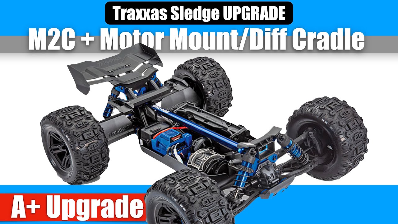 Traxxas Sledge Massive Upgrade ! M2C Motor Mount & Diff Cradle - Better Pinion/Spur Alignment !