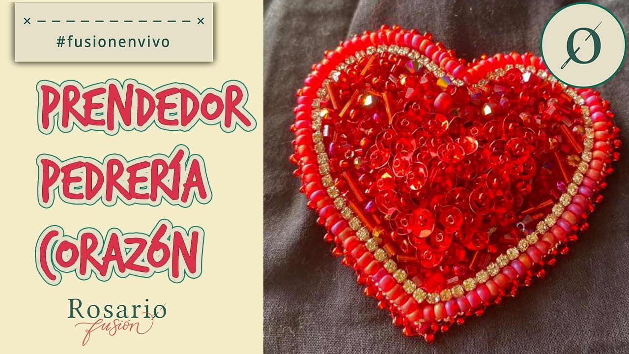 Prendedor pedrería corazón paso a paso P.T. 2 | Rosario Fusión #broochhandmade  #rhinestones