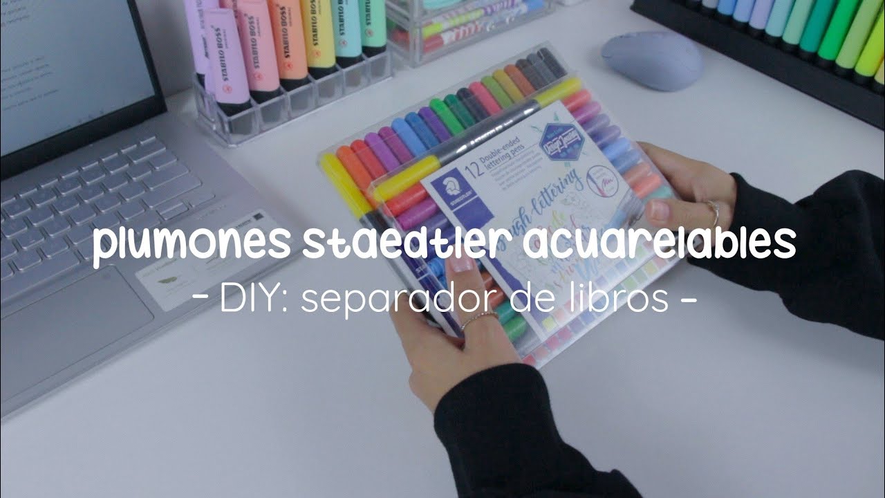 PLUMONES STAEDTLER BRUSH lettering - watercolour + DIY | unacraftermás