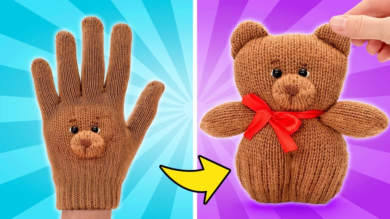 قفاز اليوم صديق الغد! 🧤❤️🧸 مقطع تعليمي بسيط لصنع دب محشو بنفسك