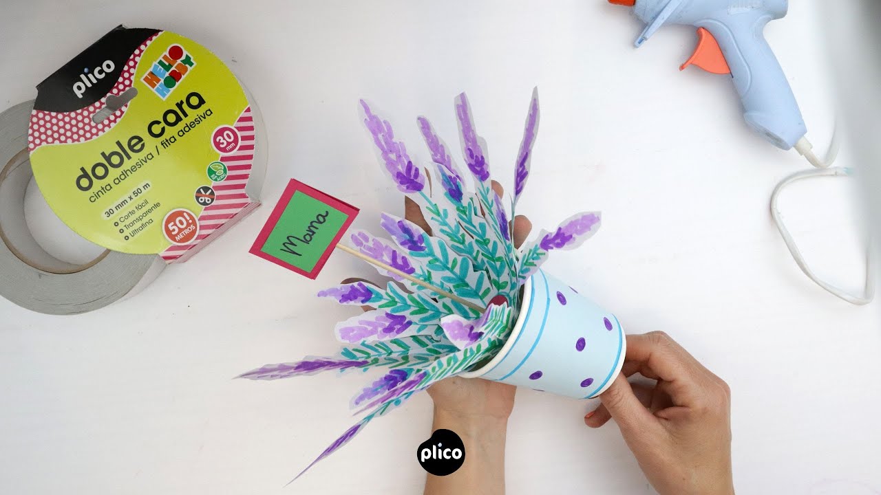 Maceta Pop Up manualidad D&iacute;a de la Madre f&aacute;cil Plico