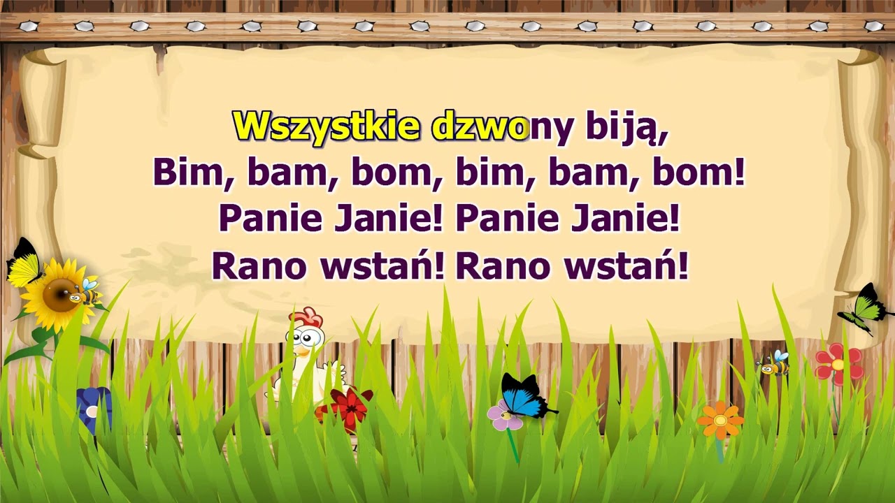 Panie Janie Rano Wstań - z linią melodyczną ( karaoke )