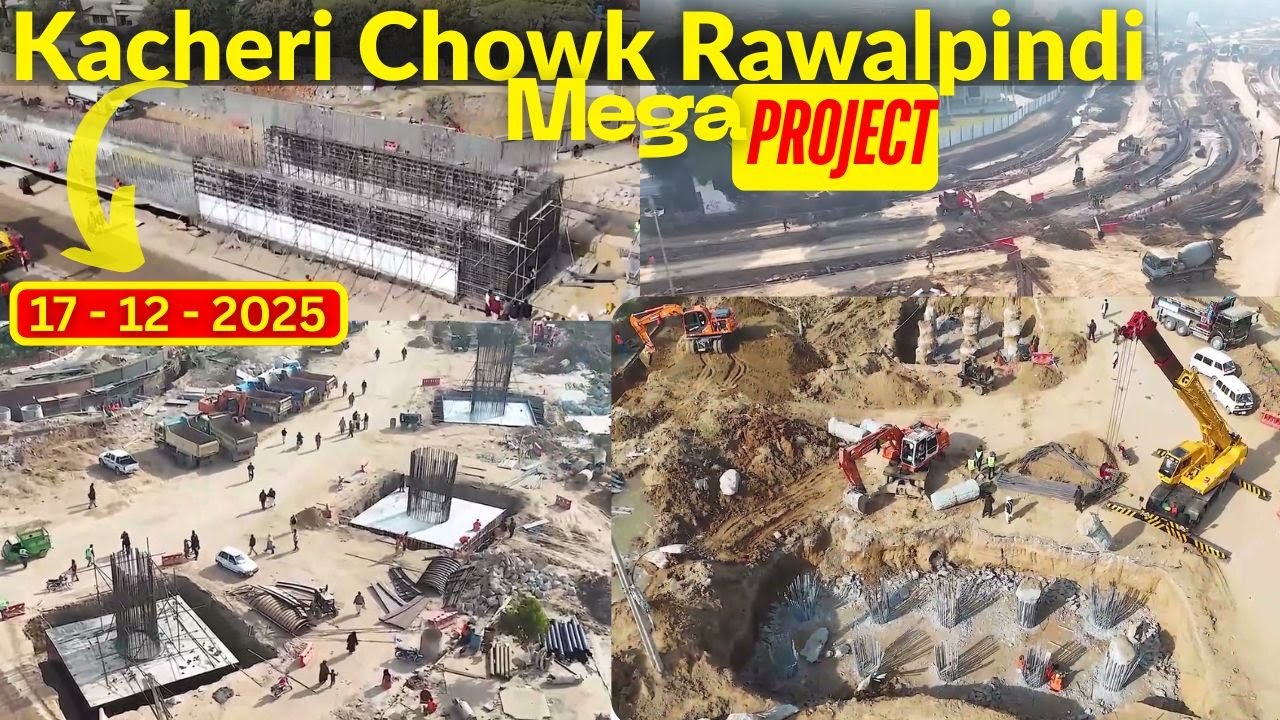 Kacheri Chowk Rawalpindi 17Dec25 Update| Underpasses & Flyovers| Signal Free Corridor #kachehrichowk