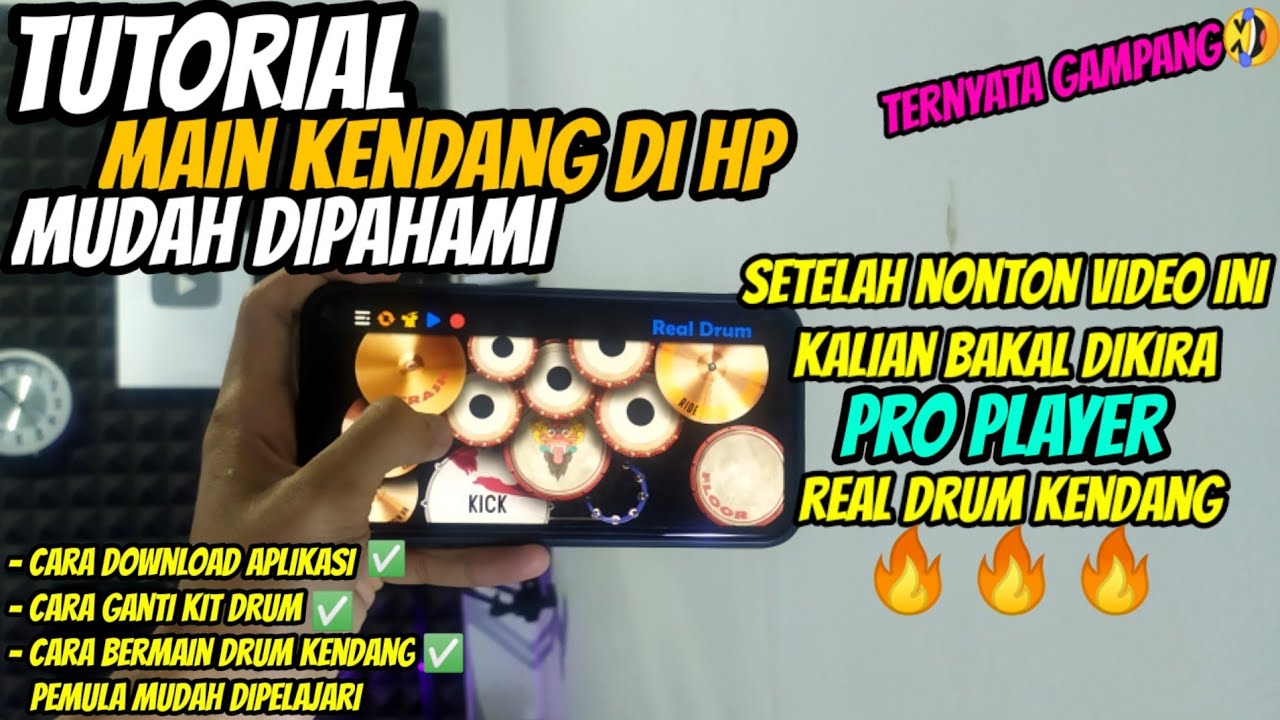 TUTORIAL REAL DRUM KENDANG MUDAH UNTUK PEMULA - CARA BERMAIN KENDANG DI HP