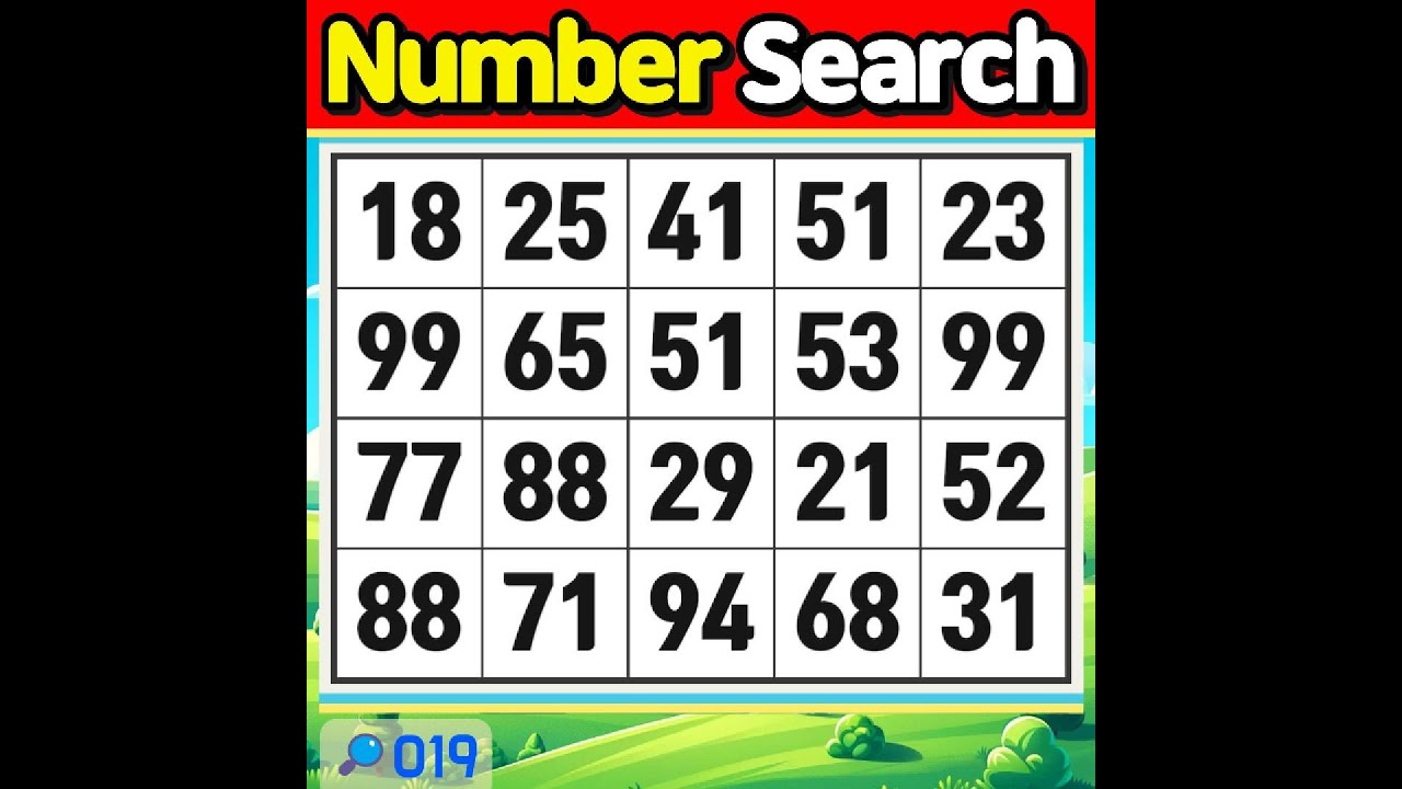 Number Search. Boost your concentration.【 Number Search | Memory | Concentration】 #019