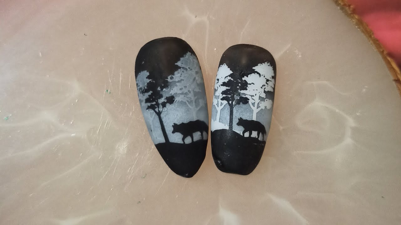 Mystischer Wolf in Matt & Glänzend #nailartdesigns 