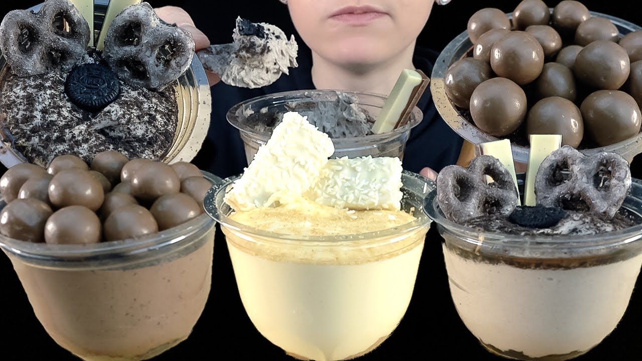 ASMR Chocolate Cheesecake Mousse, White Chocolate Coconut Cheesecake Mousse, C&C Cheesecake Mousse