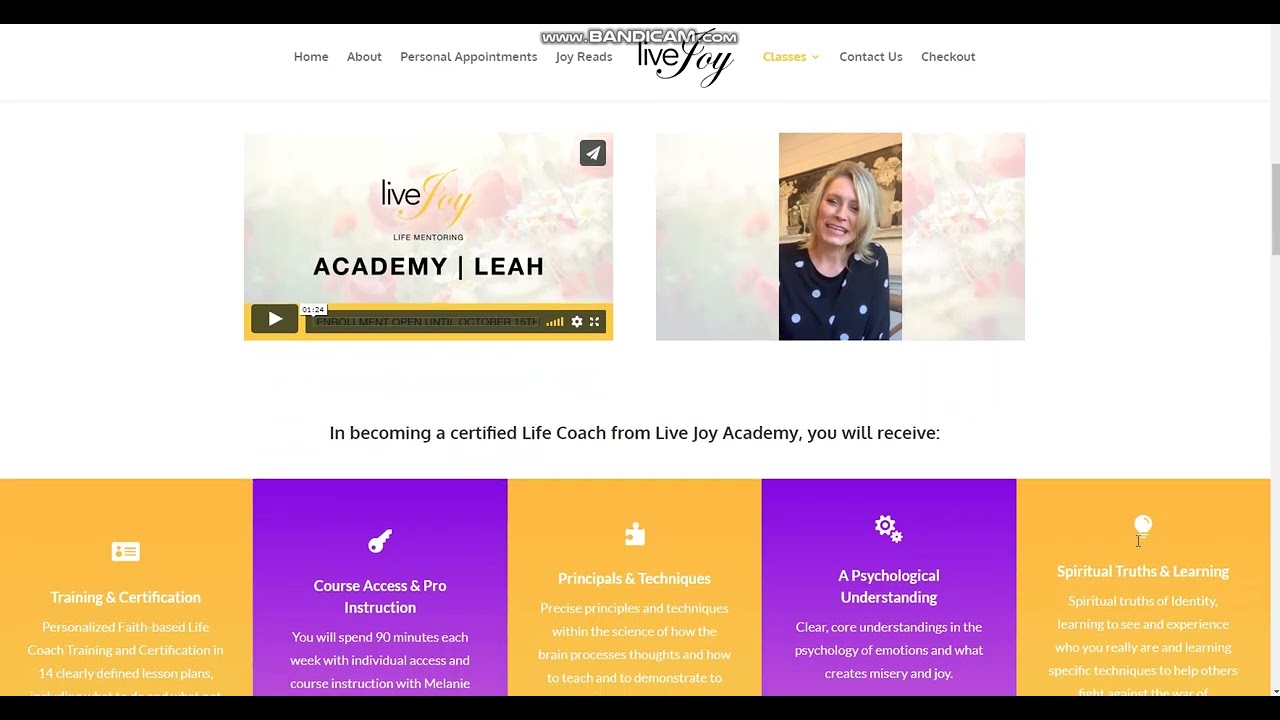 Web Design for LiveJoy Life Coaching
