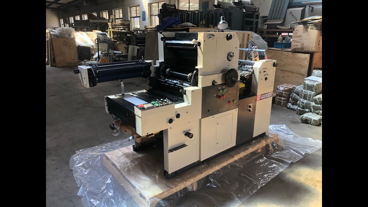 SINGLE COLOR OFFSET PRINTING MACHINE WITH NUMBERING&PERFORATING HAMADA MODEL ZR47IINP DISPLAY