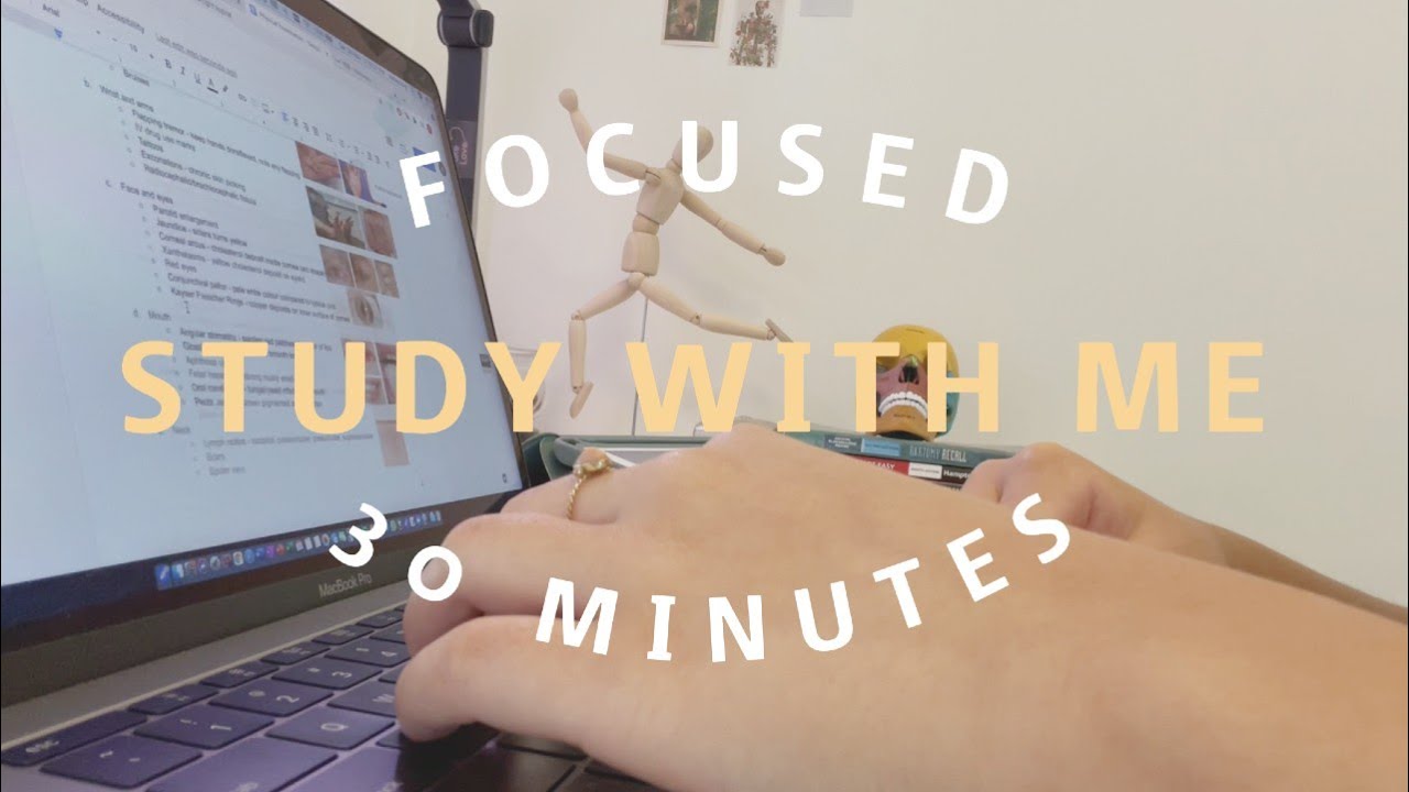 INTENSE 30 minute study with me 📝 | macbook typing, no music, bg noise