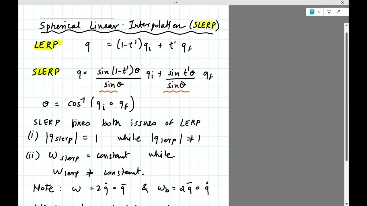 Robotics3D Lec11c: Trajectory generation for orientation using LERP and SLERP (Spring 2025)