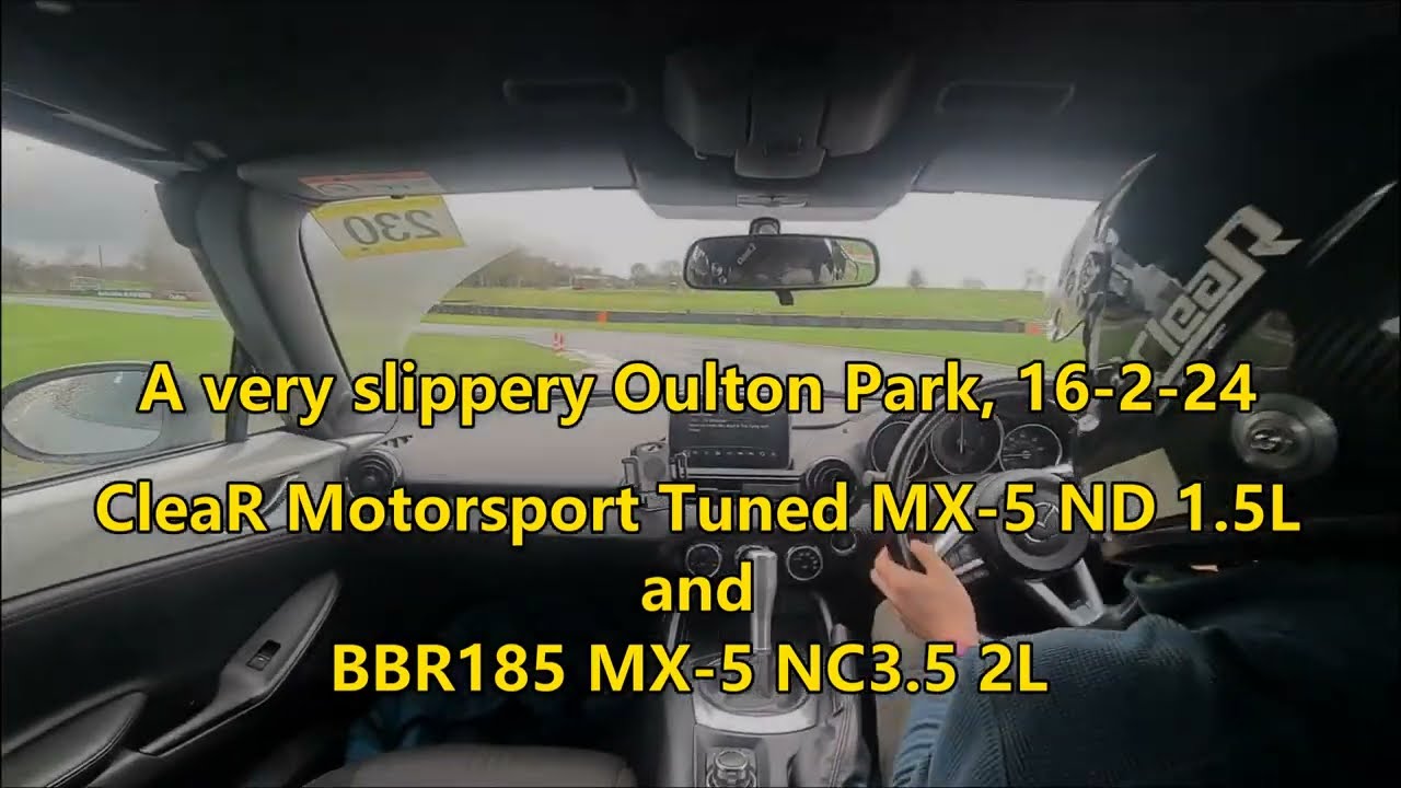 Mazda MX-5 Miata ND / Mk4 1.5L at Oulton Park Track Day, 16-2-24. Very slippery all day!