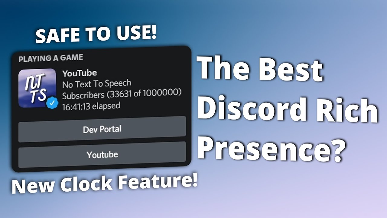Get Buttons and a Clock on your Discord Profile using Rich Presence!