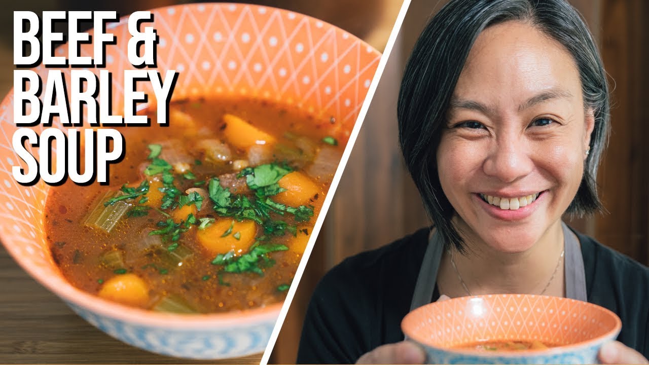 Hearty BEEF AND BARLEY SOUP | Instant Pot