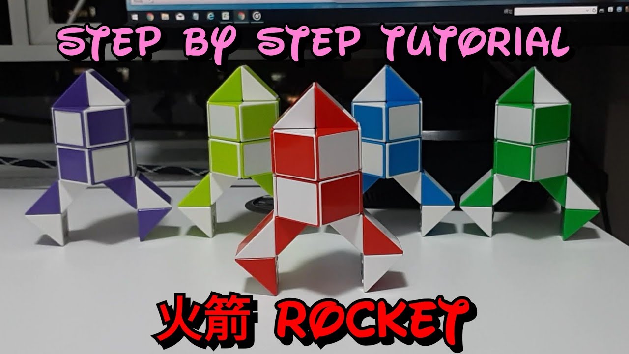 Rubik's Twist Magic Ruler Smiggle Snake Puzzle 24 Rocket Пошаговое руководство
