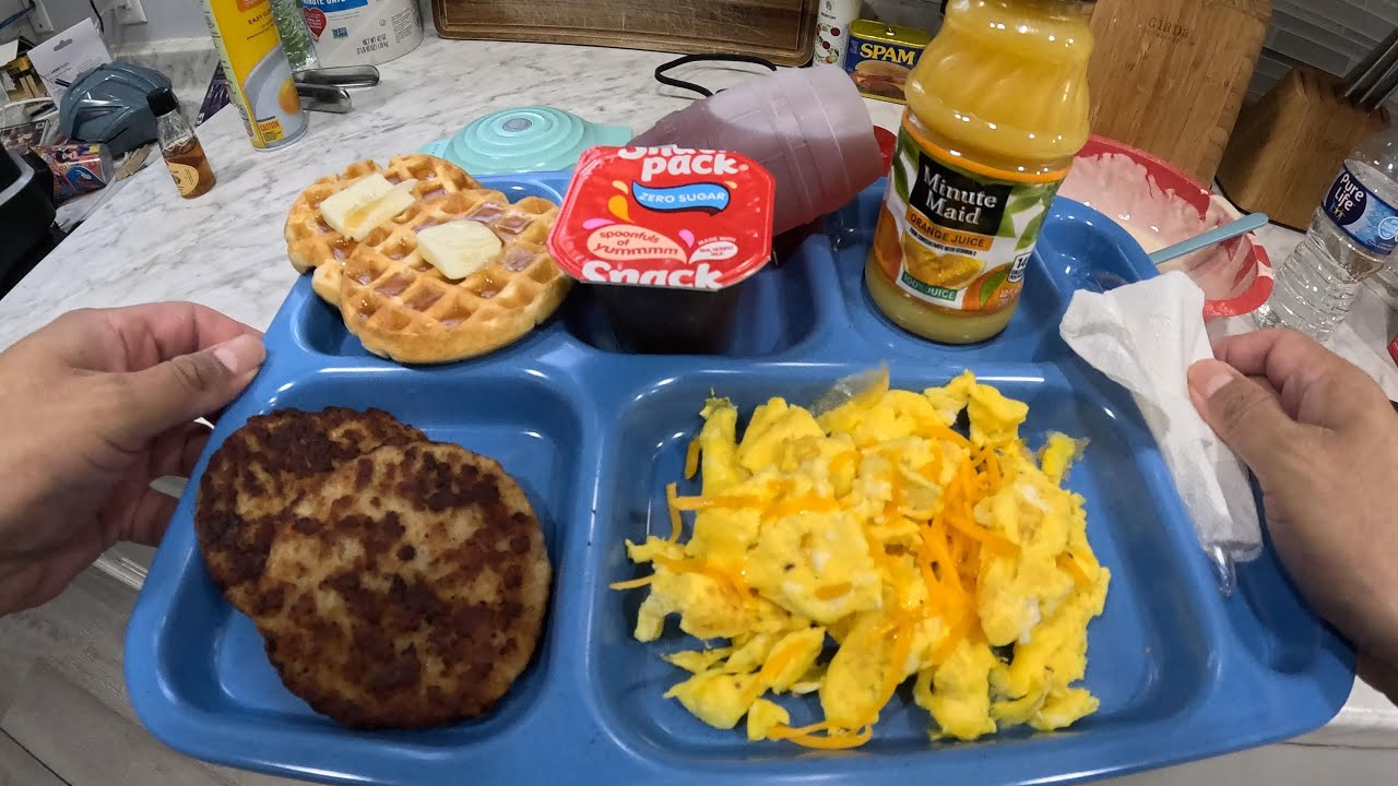 POV Recreating School Cafeteria Breakfast in 4k