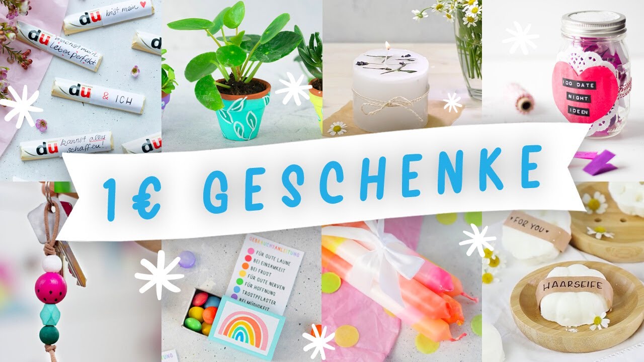 10 DIY und FOOD Geschenke für 1€ selber machen! Günstige und kreative Ideen ❤️