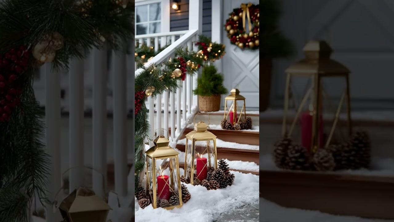 15 Red And Gold Christmas Front Porch Decor Ideas For A Classic Holiday Look
