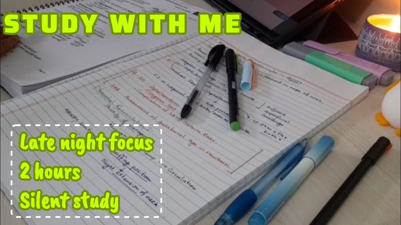 ✨️Late Night Study With Me | MBBS | 2 Hour Focus | Rain Sound For Study ✨️  