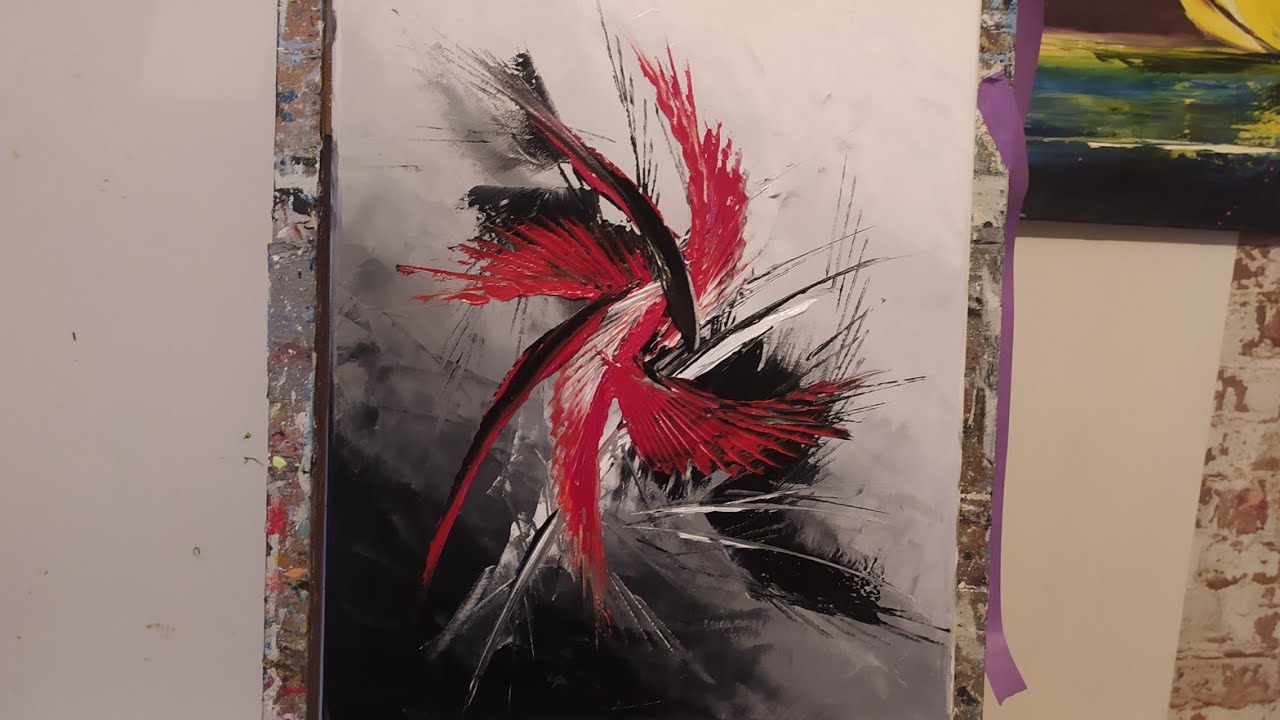 RÉALISER UN ABSTRAIT ROUGE & NOIR par Nelly LESTRADE