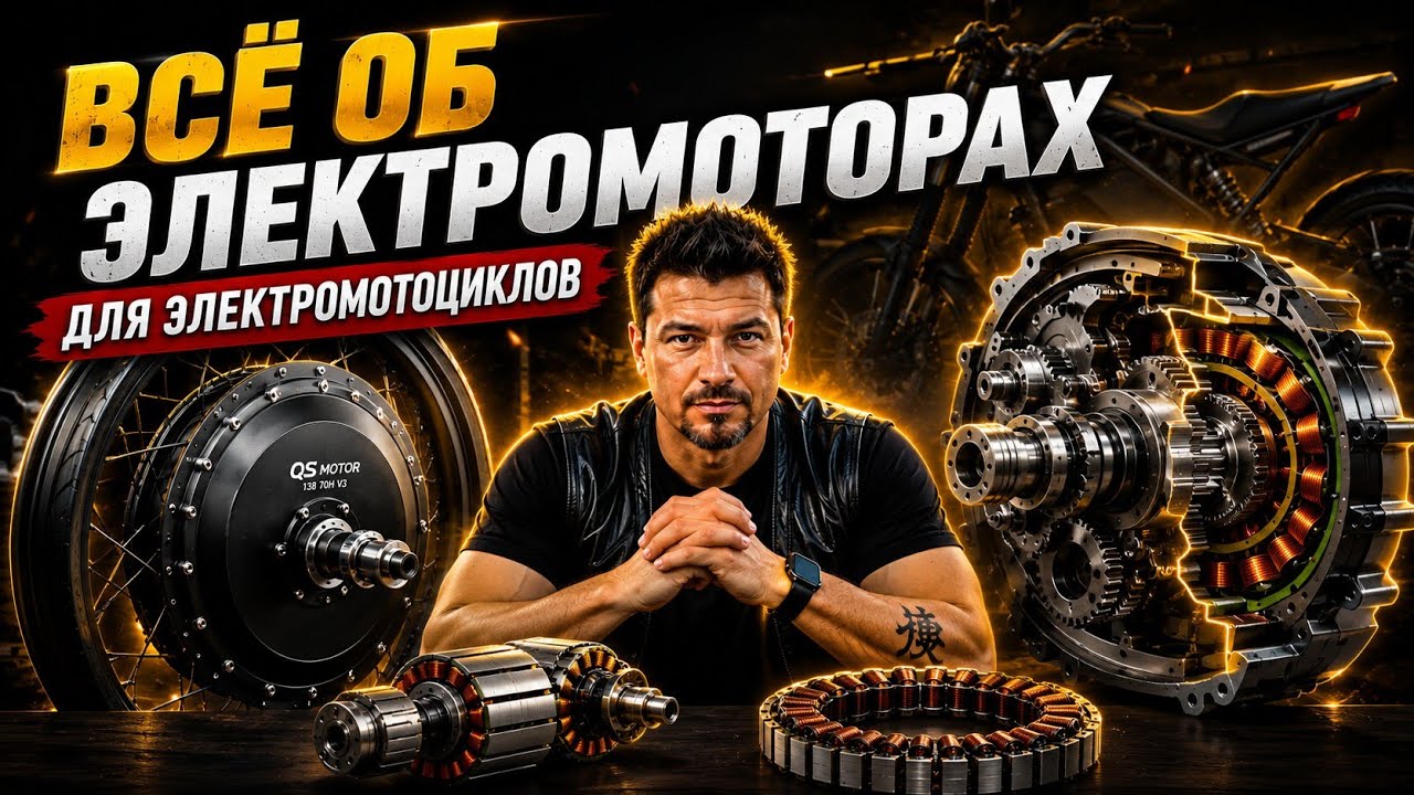 🔌Электромоторы для ЭЛЕКТРИЧЕСКИХ МОТОЦИКЛОВ🔋. (Виды и типы электродвигателей для Электро байков💡)