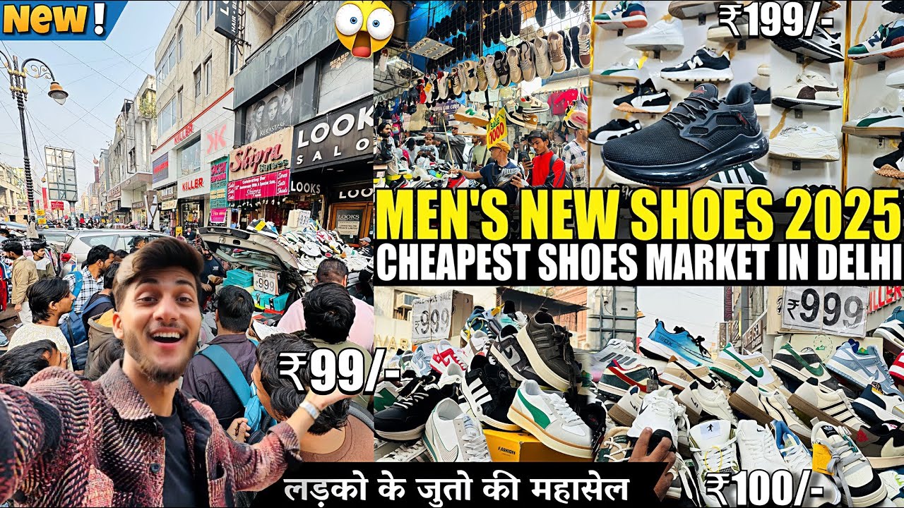Cheapest SHOE'S Market In Delhi 2025🤯 | Karol Bagh Monday Market | Delhi Boys Best Shoes Market