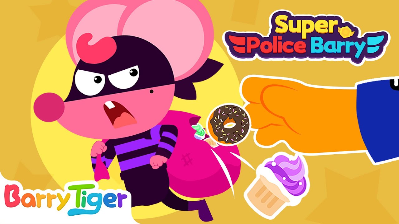 Little Sheriff VS. Supermarket Thieves! | Fun Learning with Police Cartoons | BarryTiger