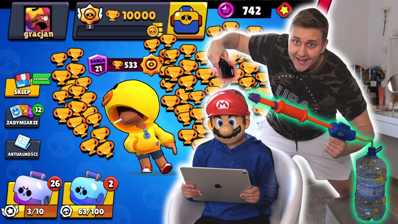 🏆 M&Oacute;J BRAT WBIJA 10 000 PUCHARK&Oacute;W, a ja GO 🅳🅴🅽🅴🆁🆆🆄🅹🅴 w BRAWL STARS! 🤬 *będzie łysy?*
