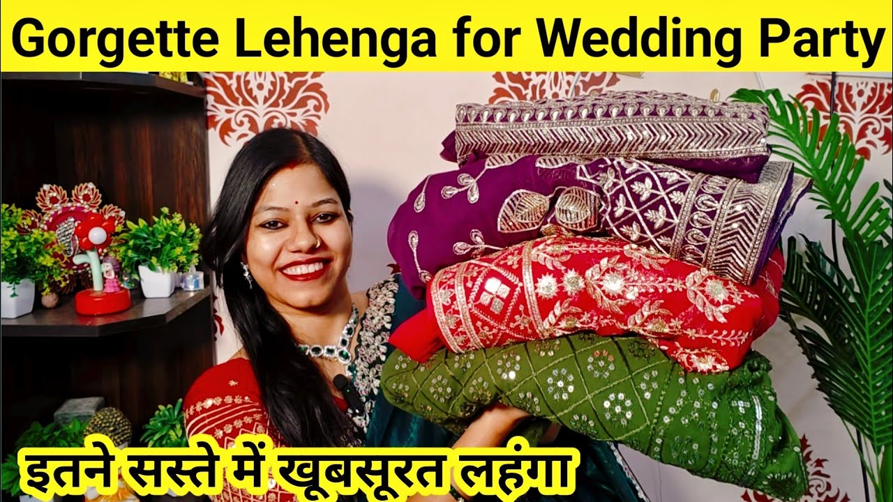 Lehenga for Haldi/ Mehndi /wedding lehenga /Gorgette embroidered lehenga flipkart lehenga haul 
