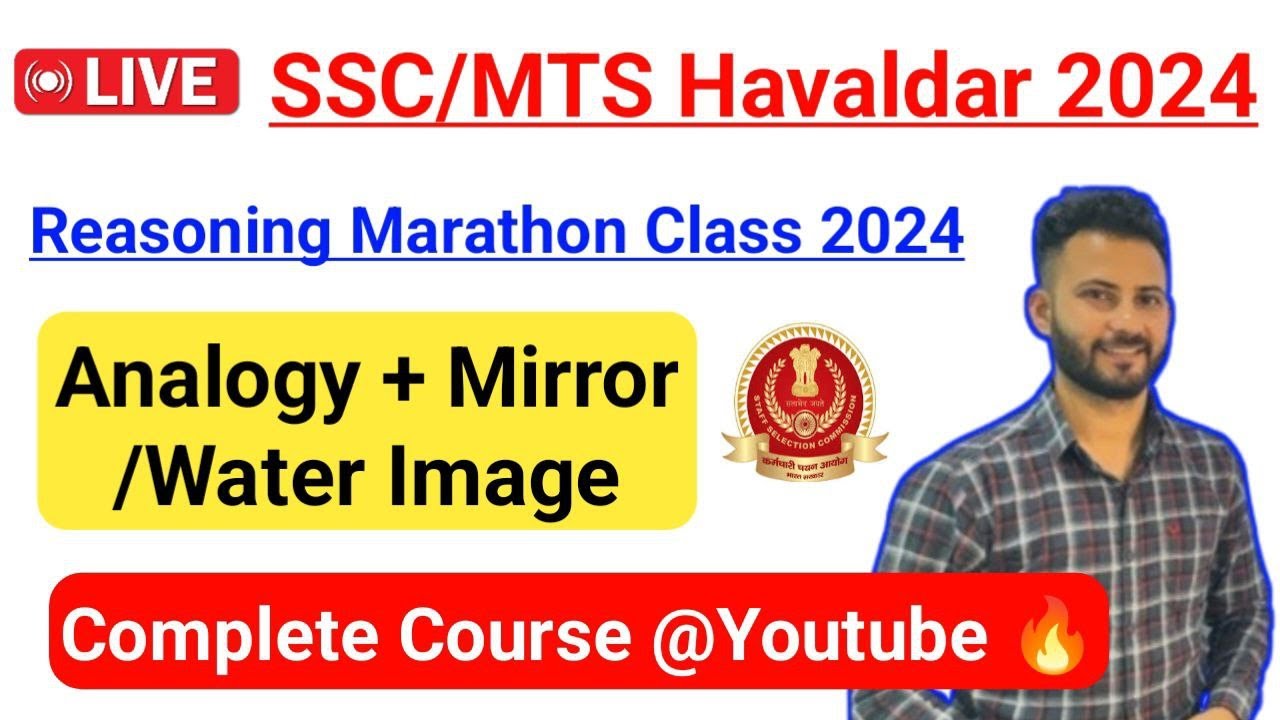 SSC MTS/Havaldar 2024 Reasoning Live // Analogy + Mirror Image // Marathon Class #sscmts