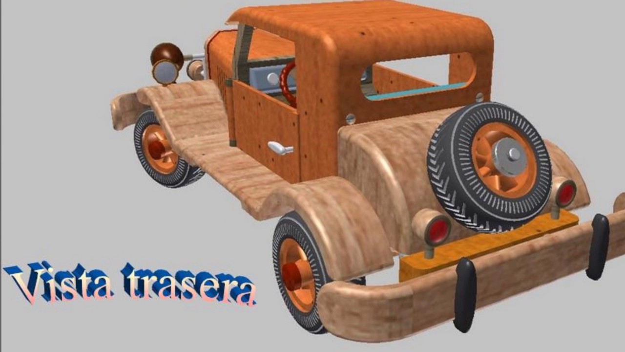 Coche de madera años 30 con dirección y suspensión