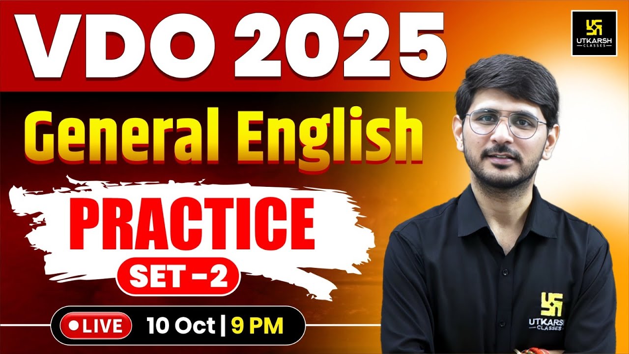 VDO 2025 (ग्राम विकास अधिकारी) | VDO General English Practice Set | English By Naresh Upadhyay Sir