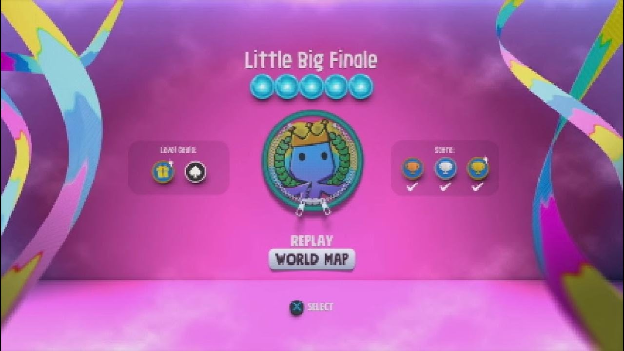 Sackboy: A Big Adventure Little Big Finale 100% All Level Stats Gold Score, Prizes and Orbs