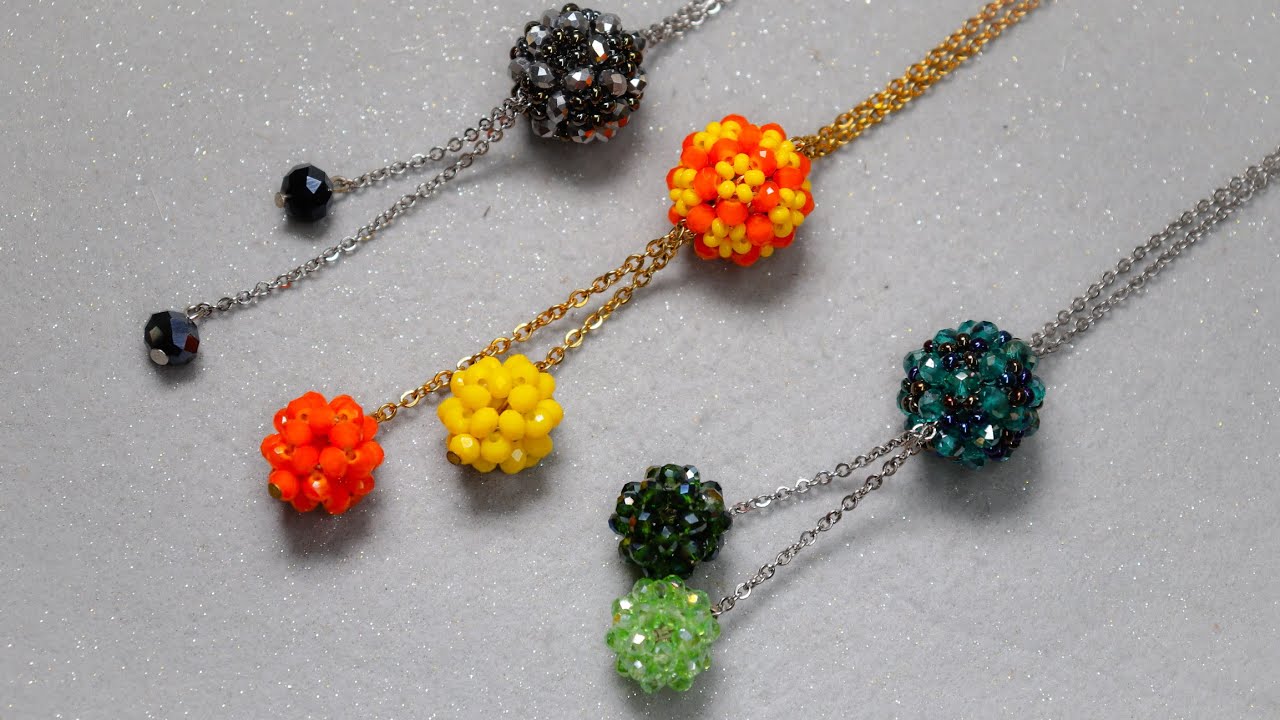Beading  ball necklace or sleutelplaats tutorial N14⚽