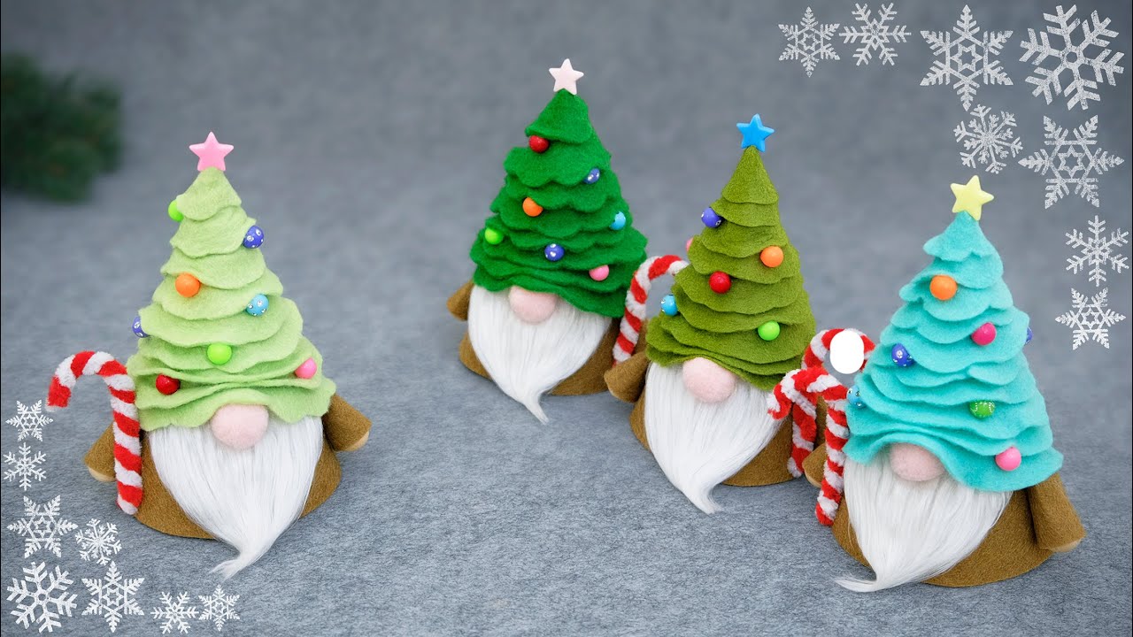 Чудесные Гномики-Елочки🎄Новогодний декор своими руками❄️Без шитья😍