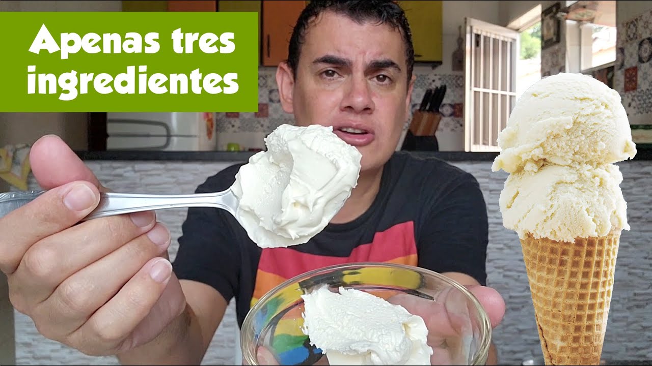 SORVETE CREMOSO DE TRES INGREDIENTES - Fubá online